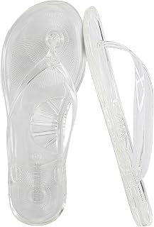 CUSHIONAIRE Splash Jelly Flip Flops for Women with Elastic Sole, Soft Insole, Summer Sandals for Women