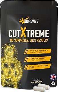 BioRevive Cut Xtreme – Vegan 780mg Capsules with L-Carnitine, Green Tea, B Vitamins & Caffeine for Energy, Focus & Wellness Support | Pre-Workout & Daily Performance Supplement