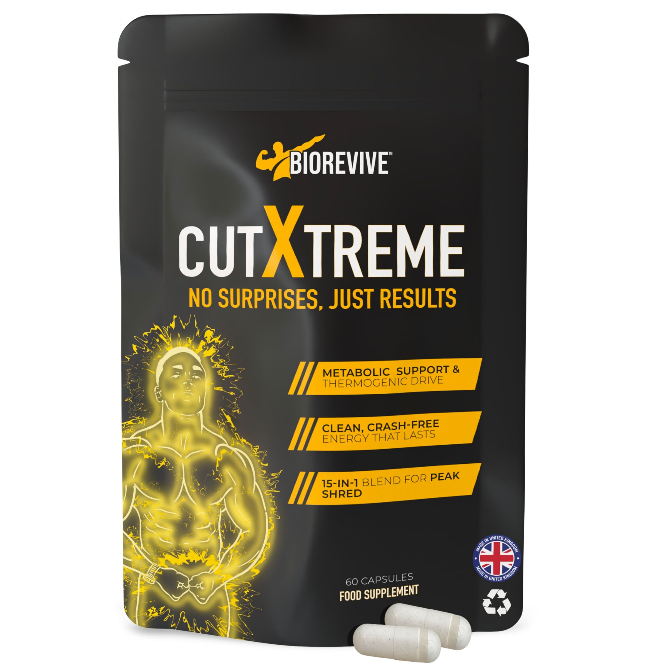 BioRevive Cut Xtreme – Vegan 780mg Capsules with L-Carnitine, Green Tea, B Vitam