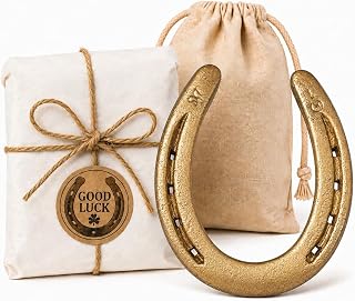 Authentic Used Horseshoe, Lucky Horse Shoe for Western Home Decor – Gold | Real horse-worn lucky horseshoe for good luck gifts, housewarming, new homes, horse lovers and rustic western decor