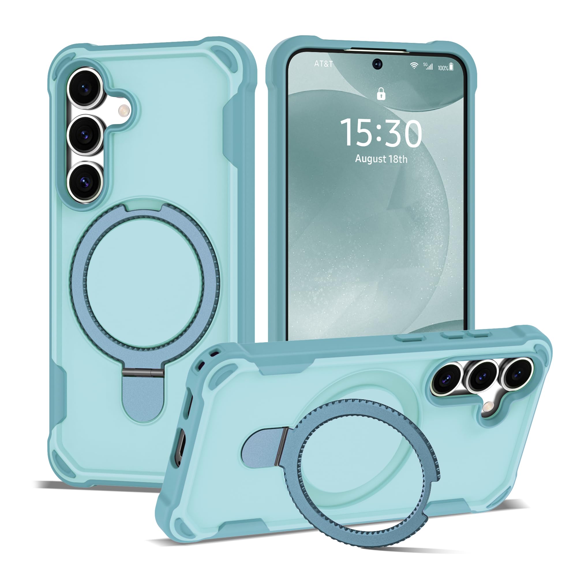 Designed for Samsung Galaxy S24 & S25 Case 6.2'' with Magnetic Ring Stand [Milit
