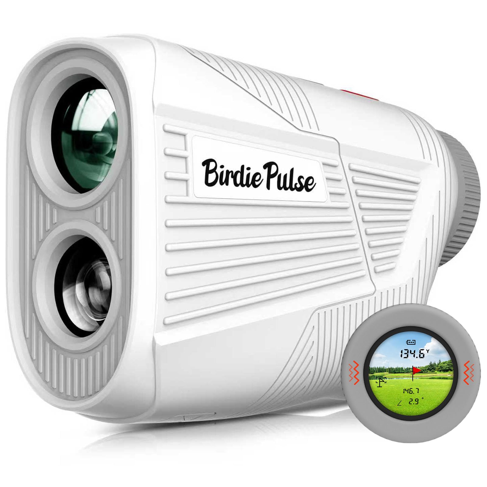 BirdiePulse1300 Yards Golf Rangefinder with Slope & Magnet, Range Finder Golf Wh