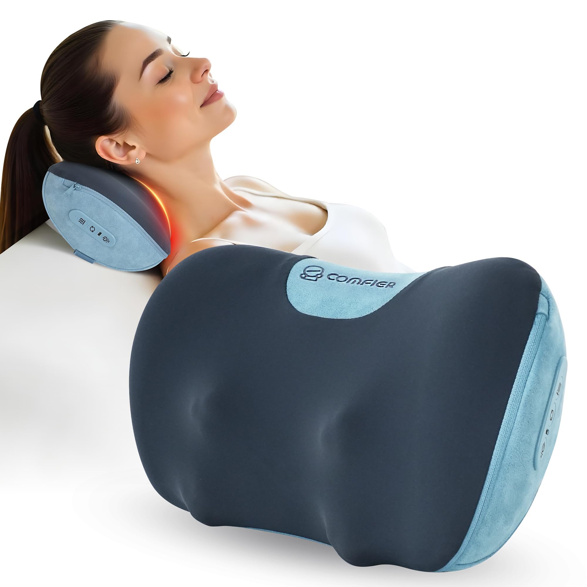 Cordless Shiatsu Neck & Back Massager with Heat,3D Kneading for Pain Relief