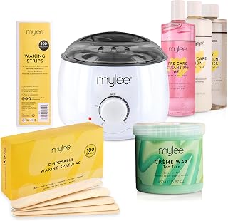 Mylee Salon Quality Waxing Kit Includes Wax Heater, Tea Tree Wax