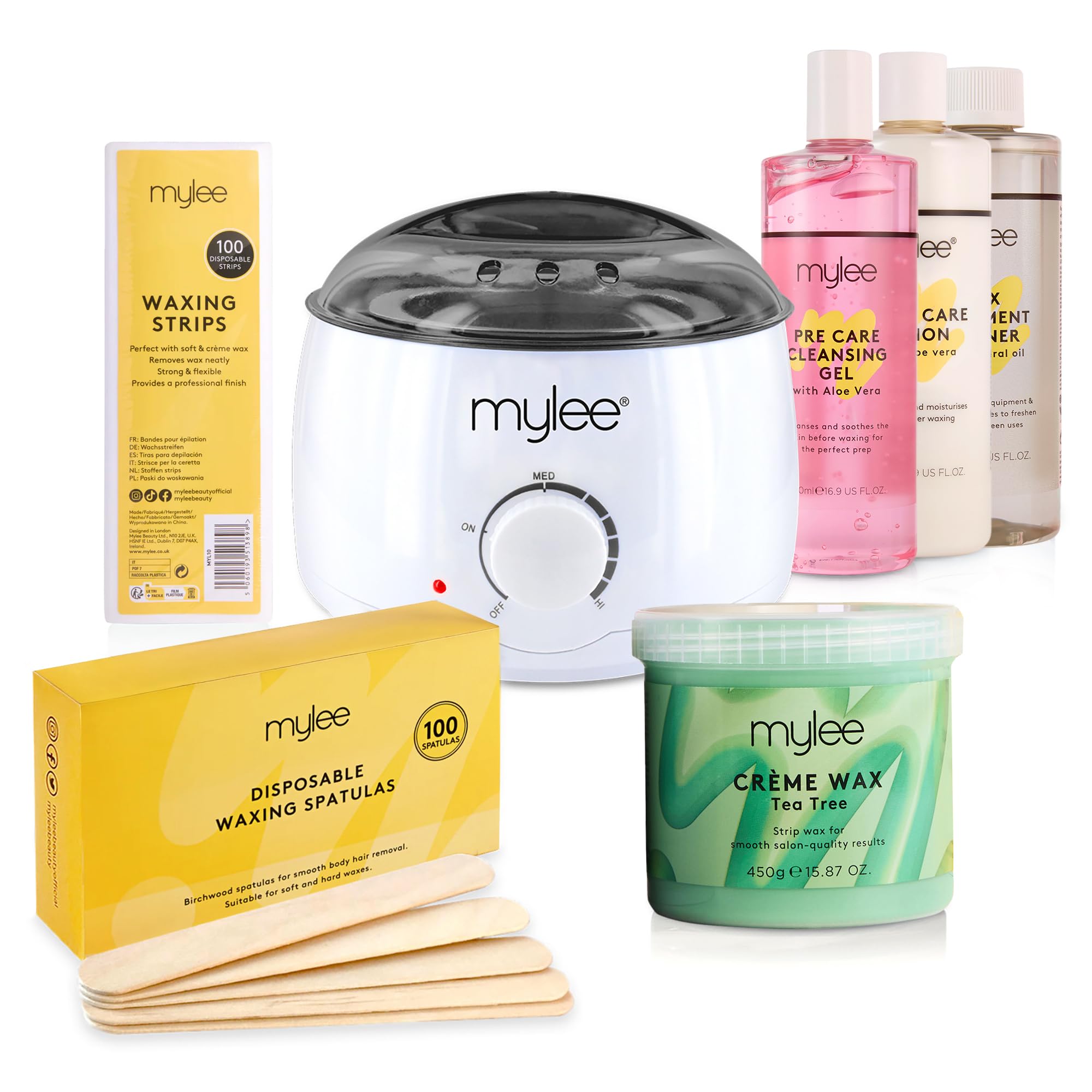 Mylee Salon Quality Waxing Kit Includes Wax Heater, Tea Tree Wax