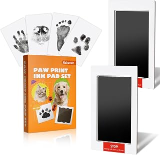 Nabance Paw Print Kit for Dogs & Cats, Inkless Pet Paw & Nose Print, 2 Pack | 4 Imprint Cards, Clean Touch, Mess-Free, Non-Toxic, Safe for Pets & Baby Footprint Kit, Keepsake Gift for Owners & New Moms