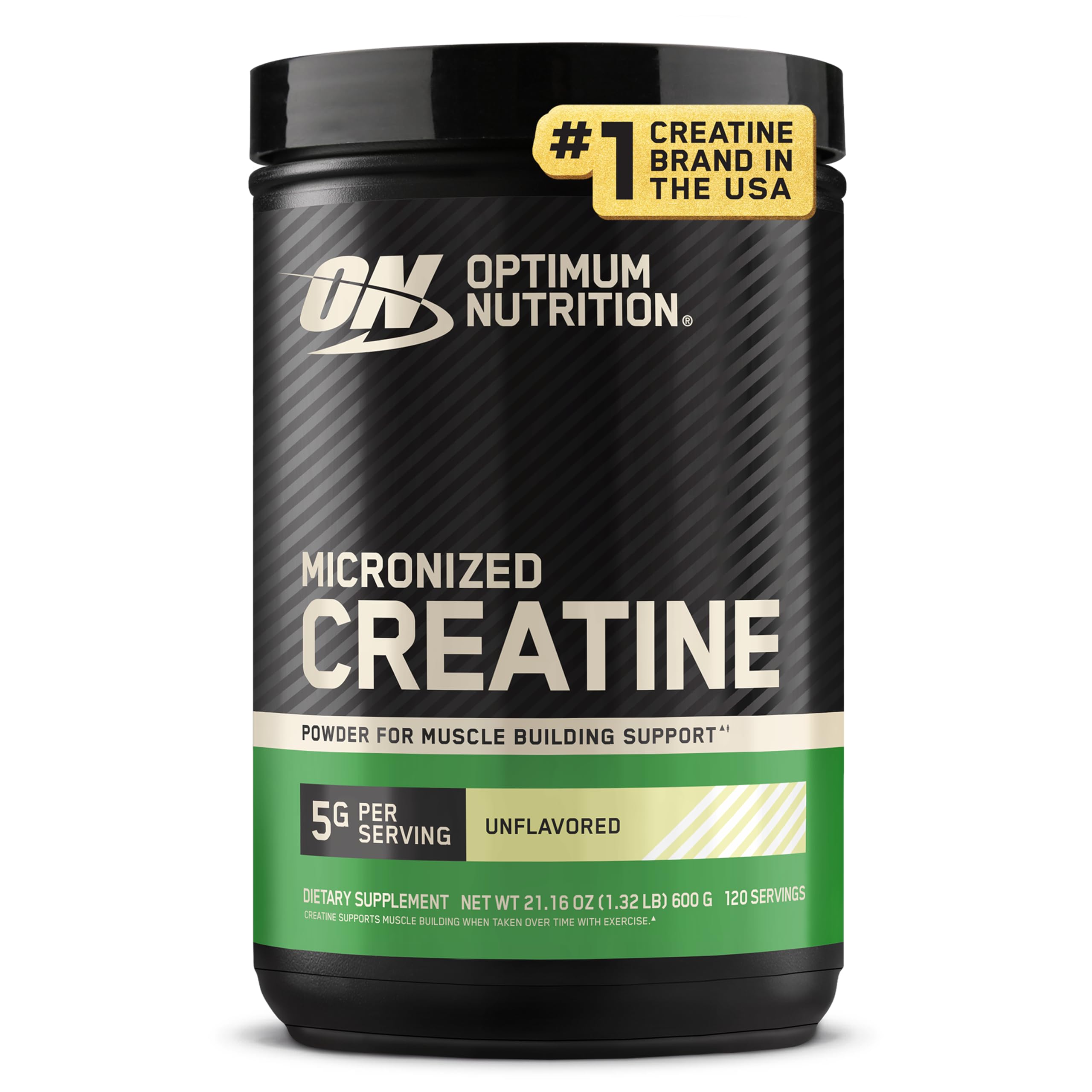 Optimum Nutrition Creatine Monohydrate Powder, Unflavored, 120 Servings | 5g Mic