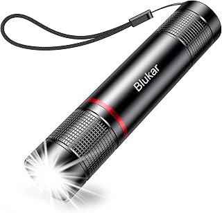 Blukar LED Torch Rechargeable, 2000L Super Bright Adjustable Focus Torches | 4 Lighting Modes, Long Battery Life, Waterproof Pocket Size Flashlight for Power Cut, Emergency, Camping, Hiking,Dog Walking
