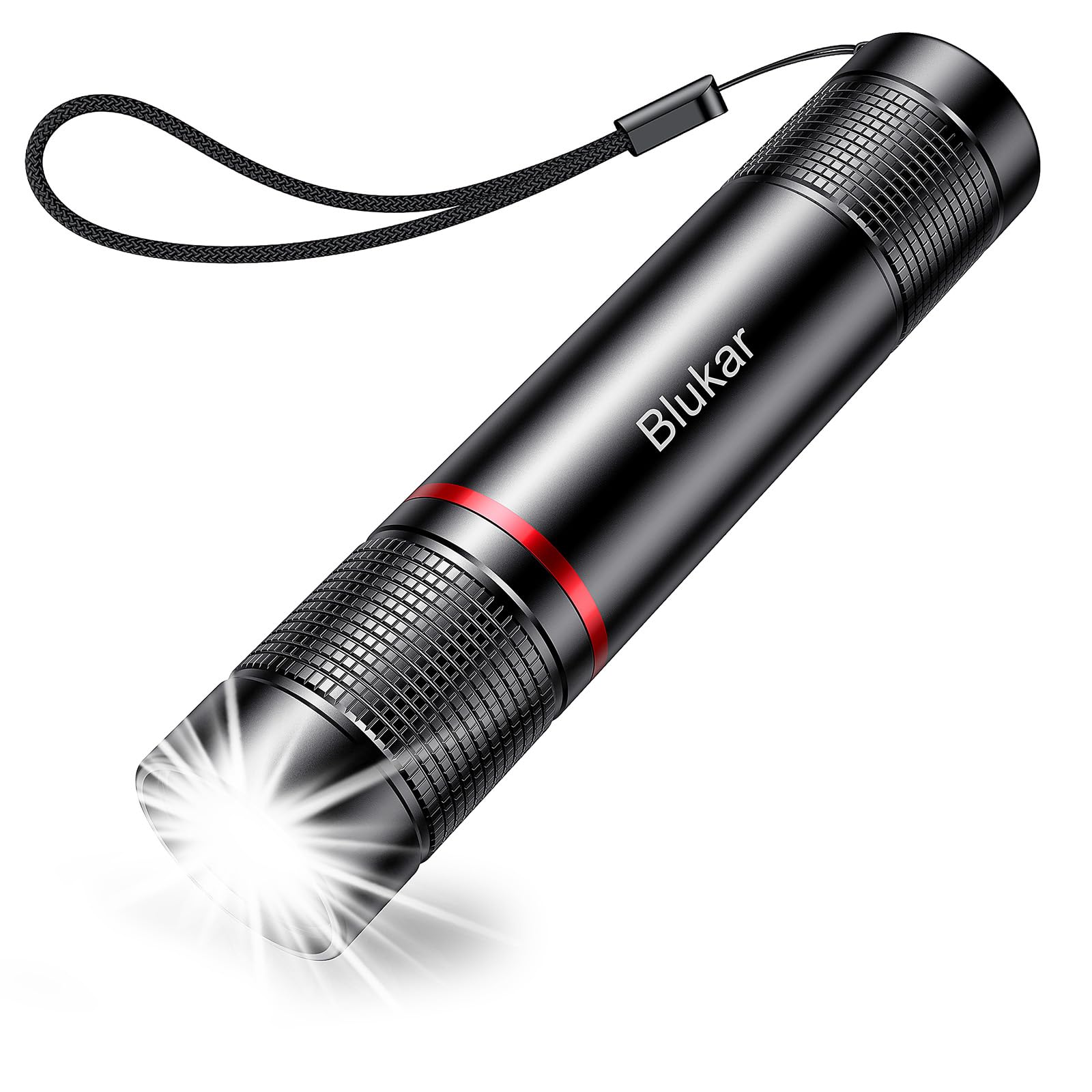 Blukar LED Torch Rechargeable, 2000L Super Bright Adjustable Focus Torches | 4 L