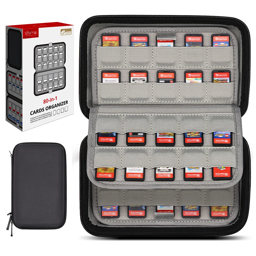 sisma 80 Switch Game Case Compatible with Nintendo Switch 2 Cartridges | 80 Game
