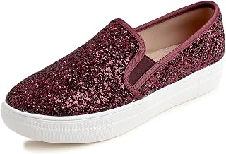 Feversole Women's Fashion Sparkle Platform Rhinestone Party Holiday Wedding Sneakers
