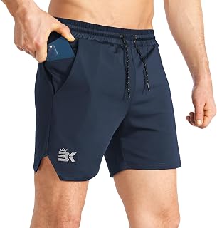BROKIG Mens Lightweight Gym Shorts 5" Running Athletic Short