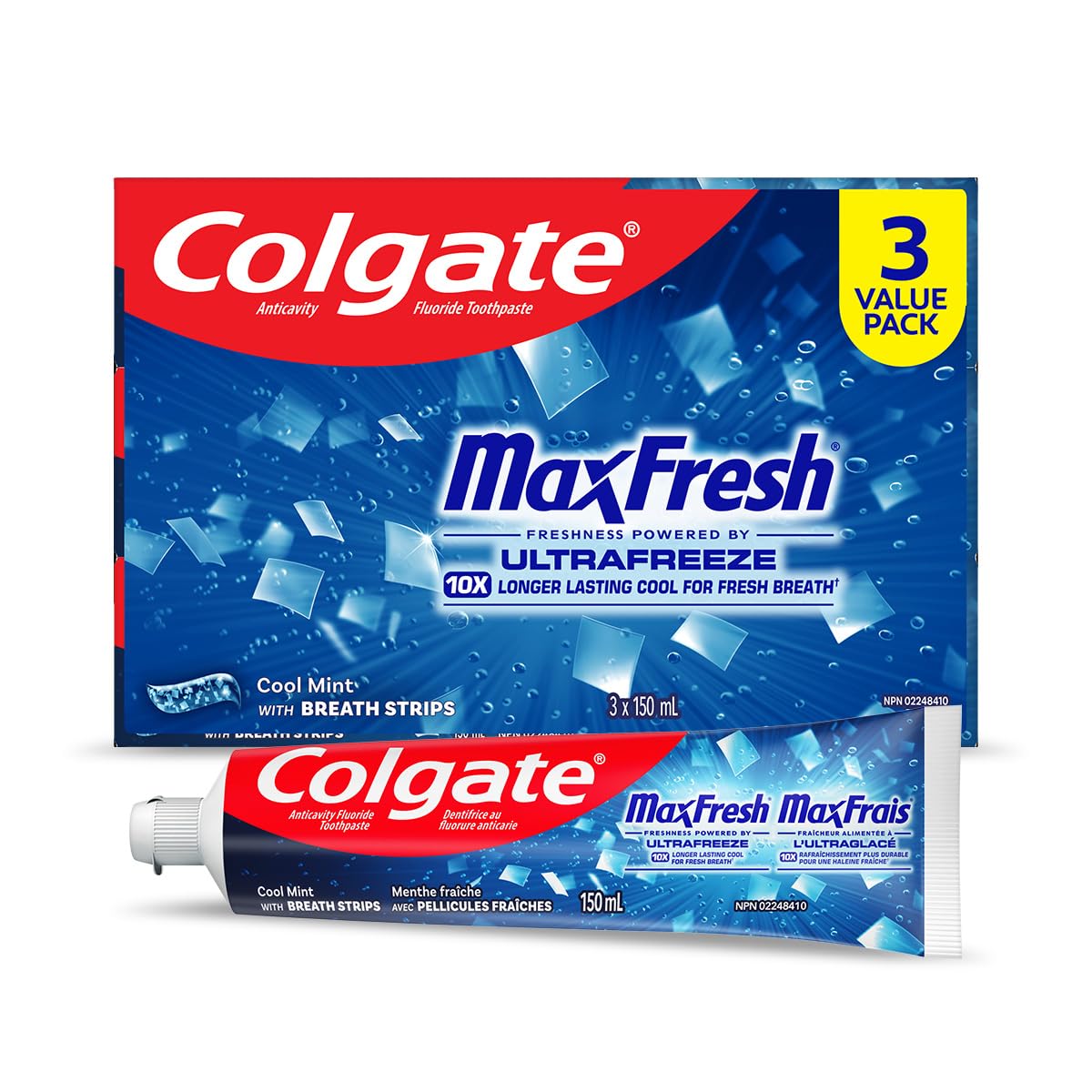 Colgate MaxFresh Cool Mint Gel Toothpaste - Fluoride Whitening Formula with Enam