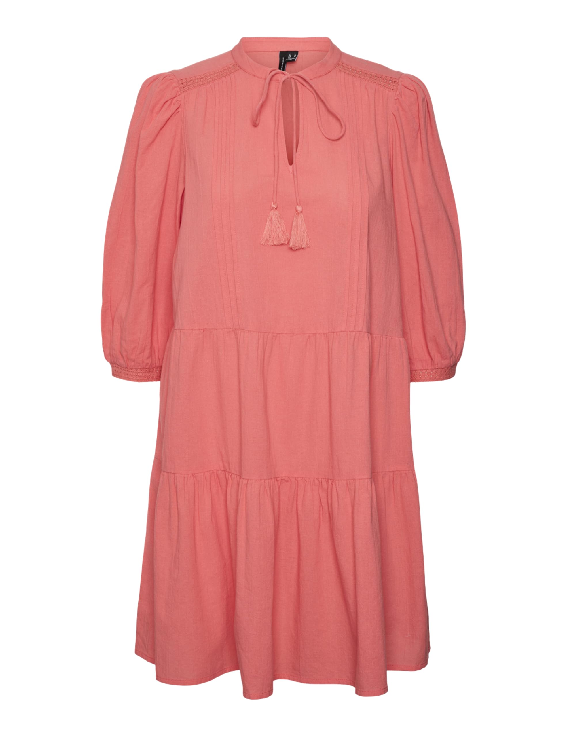VERO MODA Crepe Short Dress with Drawstring and 3/4 Sleeves Midi Summer Tunic Dr