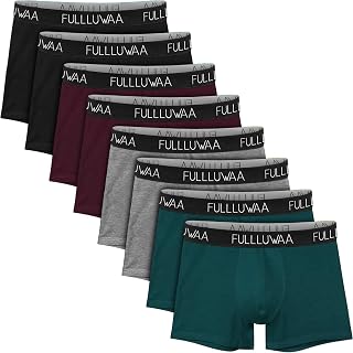 Fullluwaa Men's Boxer Shorts Cotton, Pack of 8, Comfortable Stretch