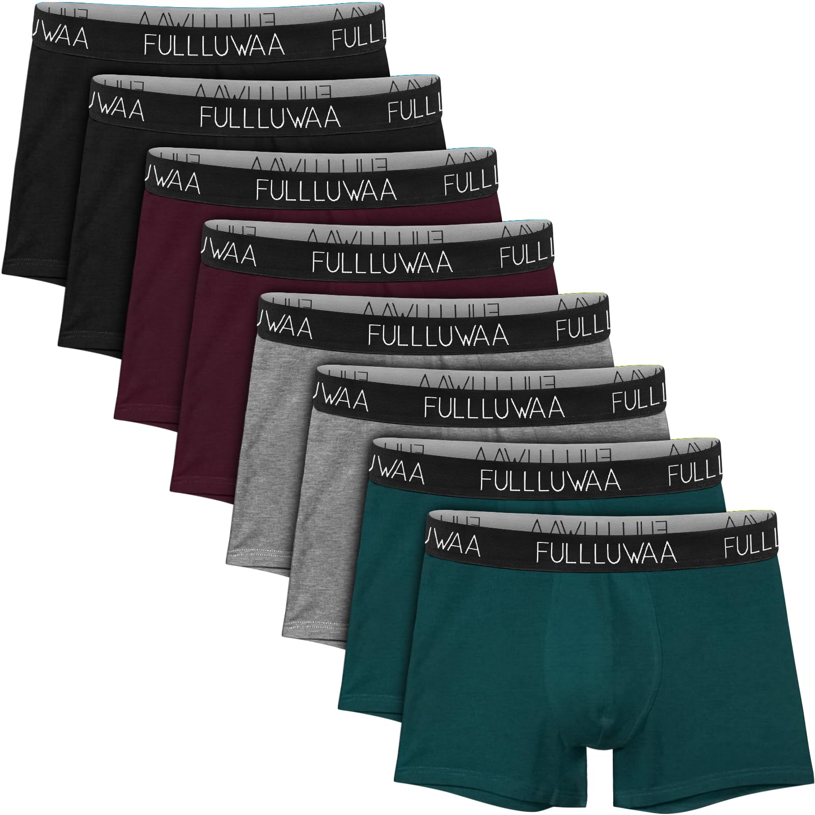 Fullluwaa Men's Boxer Shorts Cotton, Pack of 8, Comfortable Stretch