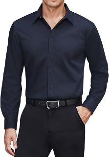 J.VER Mens Long Sleeve Stretch Regular Fit Casual Formal Shirts