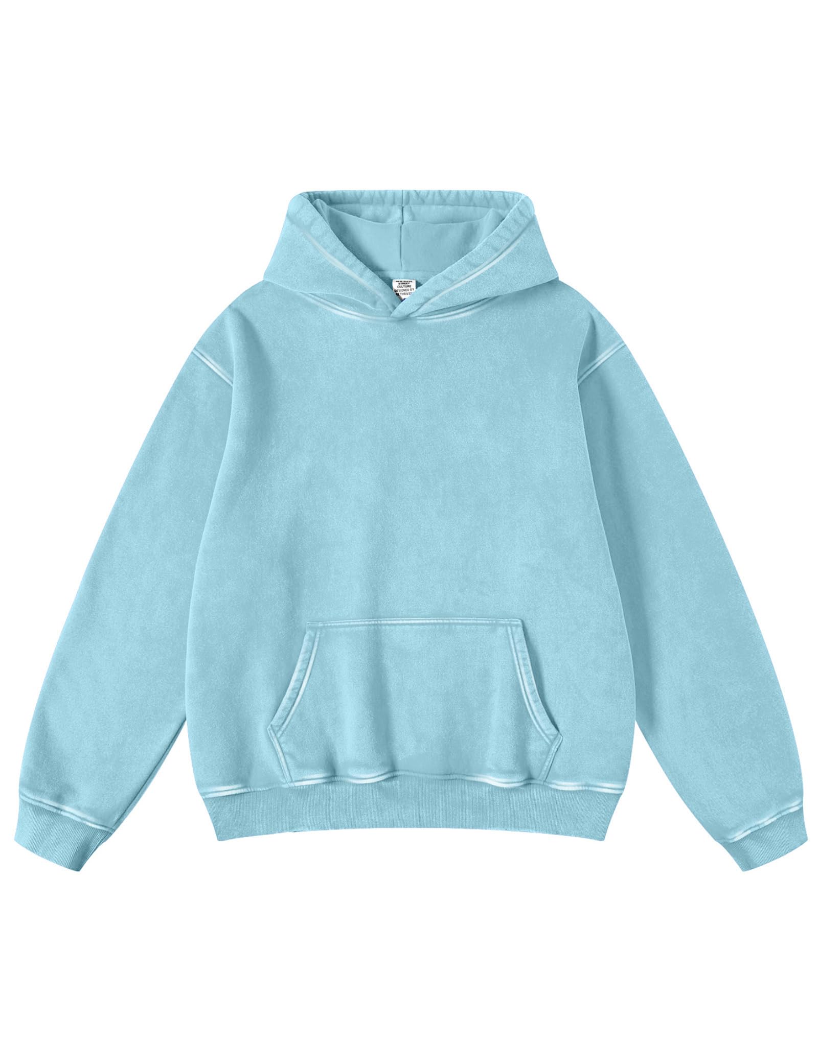 Hatant Oversized Hoodies for Women Couples Heavy Sweatshirts Vintage Acid Wash S