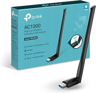 TP-Link USB WiFi Adapter for Desktop PC, AC1300 Dual Band WiFi Antenna | USB 3.0 Wireless Network Adapter with High Gain Antenna, MU-MIMO, Win 11/10/8.1/8/7/XP, Mac OS 10.9-10.15 (Archer T3U Plus)