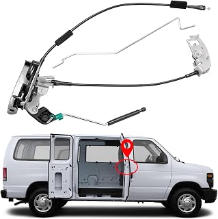 Yinlowa Side Door Latch 8C2Z-15264A00-B for Ford E150 E250 E350 Econoline | Fits 1992-2019 Ford E150, E250 And E350 Right 60% Hinged Side Door; Includes Latch, Cable and Rod