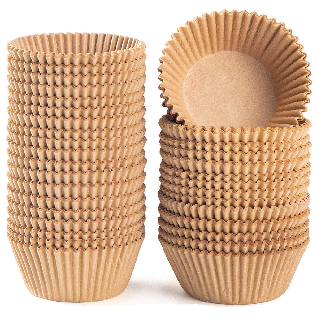 Caperci Standard Natural Cupcake Liners 500 Count, No Smell, Grease-Proof Paper 