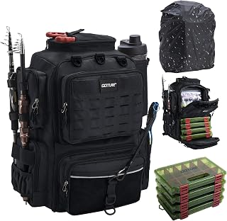 Goture 45L Fishing Backpack, Black