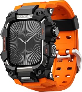 ULTIMAL Rugged Apple Watch Band Case 44mm 45mm for Apple Watch Series SE/SE 2nd Gen/6/5/4, Series 9/8/7 45mm, Military Grade Shockproof Case for iWatch Tactical