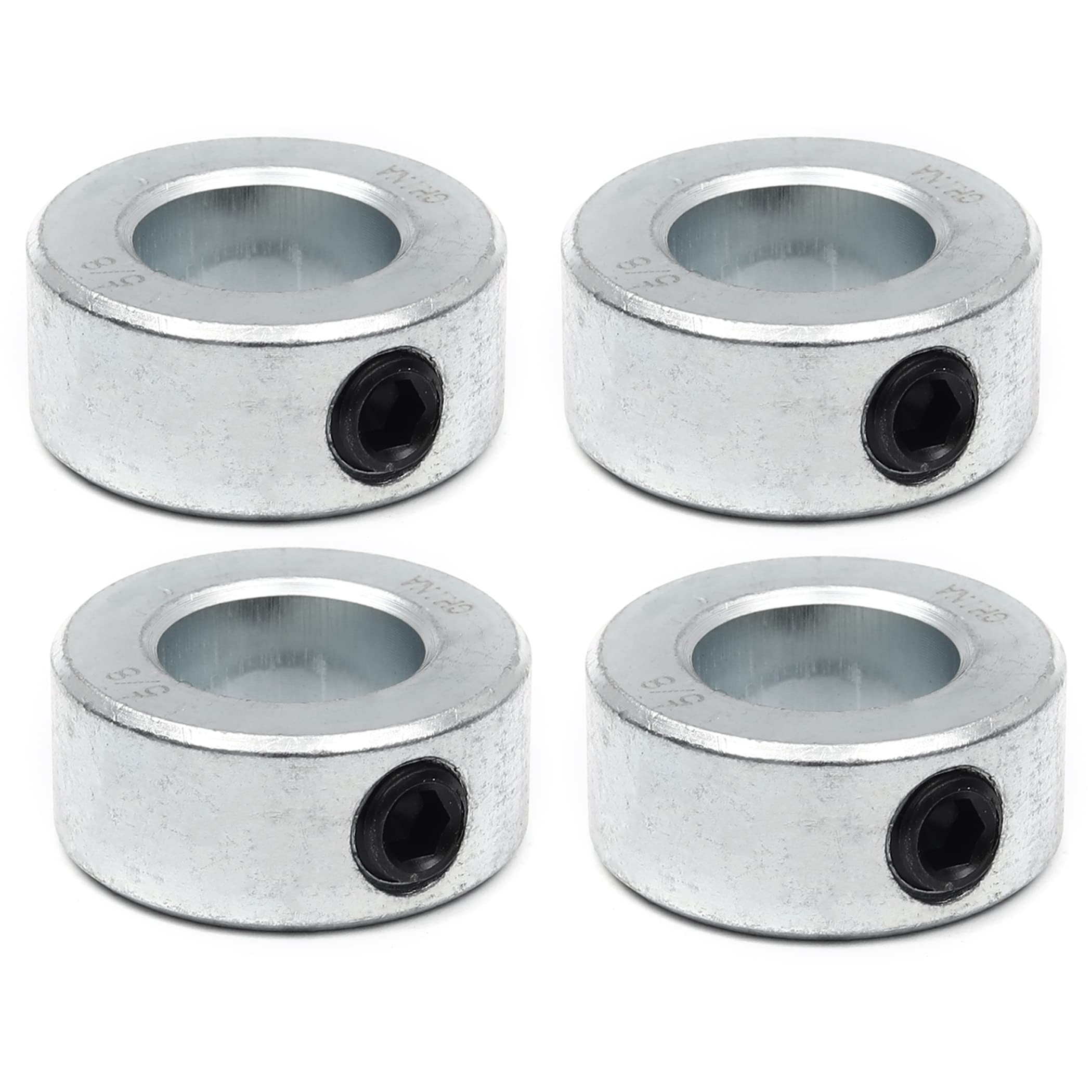 TonGass 4 Pack 5/8 Inch Bore Shaft Collars with Set Screws | Zinc-Plated Carbon 