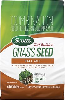 Scotts Turf Builder Grass Seed Fall Mix, 2.4 lbs. | Grass Seed Plus Lawn Fertilizer and Soil Improver, Covers Up To 1,815 sq. ft.