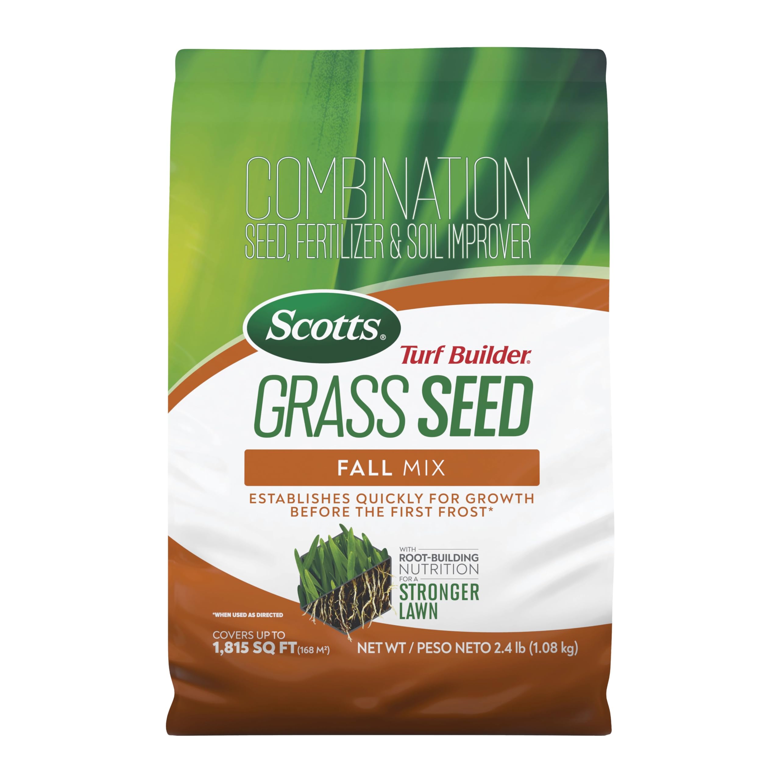 Scotts Turf Builder Grass Seed Fall Mix, 2.4 lbs. | Grass Seed Plus Lawn Fertili