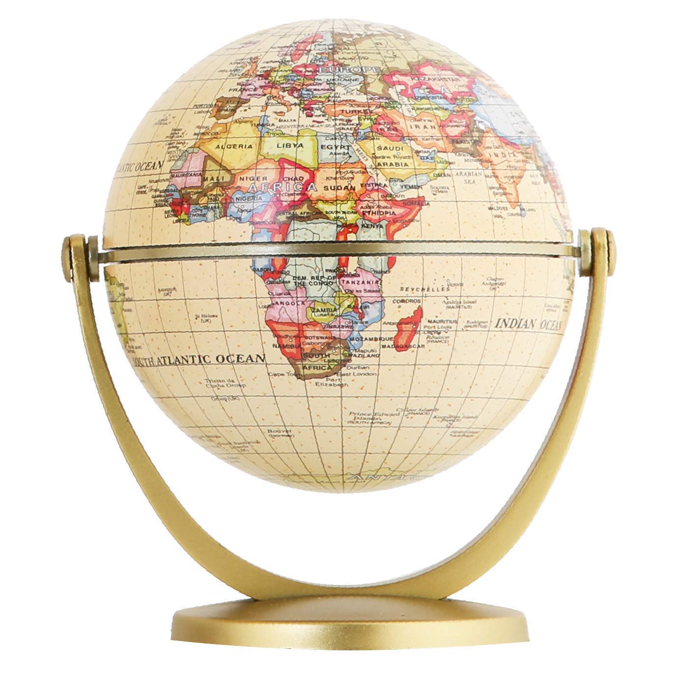 Annova Mini Antique Globe 4-inch / 10 cm - Swivels in All Directions Educational