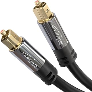 KabelDirekt – Optical Audio TOSLINK Cable – 1m – Soundbar | Digital Optical Audio Cable, Fibre Optic Lead, TOSLINK / SPDIF Cable, for Stereo/Amp/HiFi, Xbox One/PS4 – black
