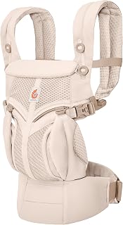 Ergobaby Omni Classic Baby Carrier for Newborns to Toddlers 0-48 Months | 4-Position Breathable Mesh Baby Carrier with Ergonomic Support - 7-45 lbs / 3.2-20.4 kg, Natural Beige