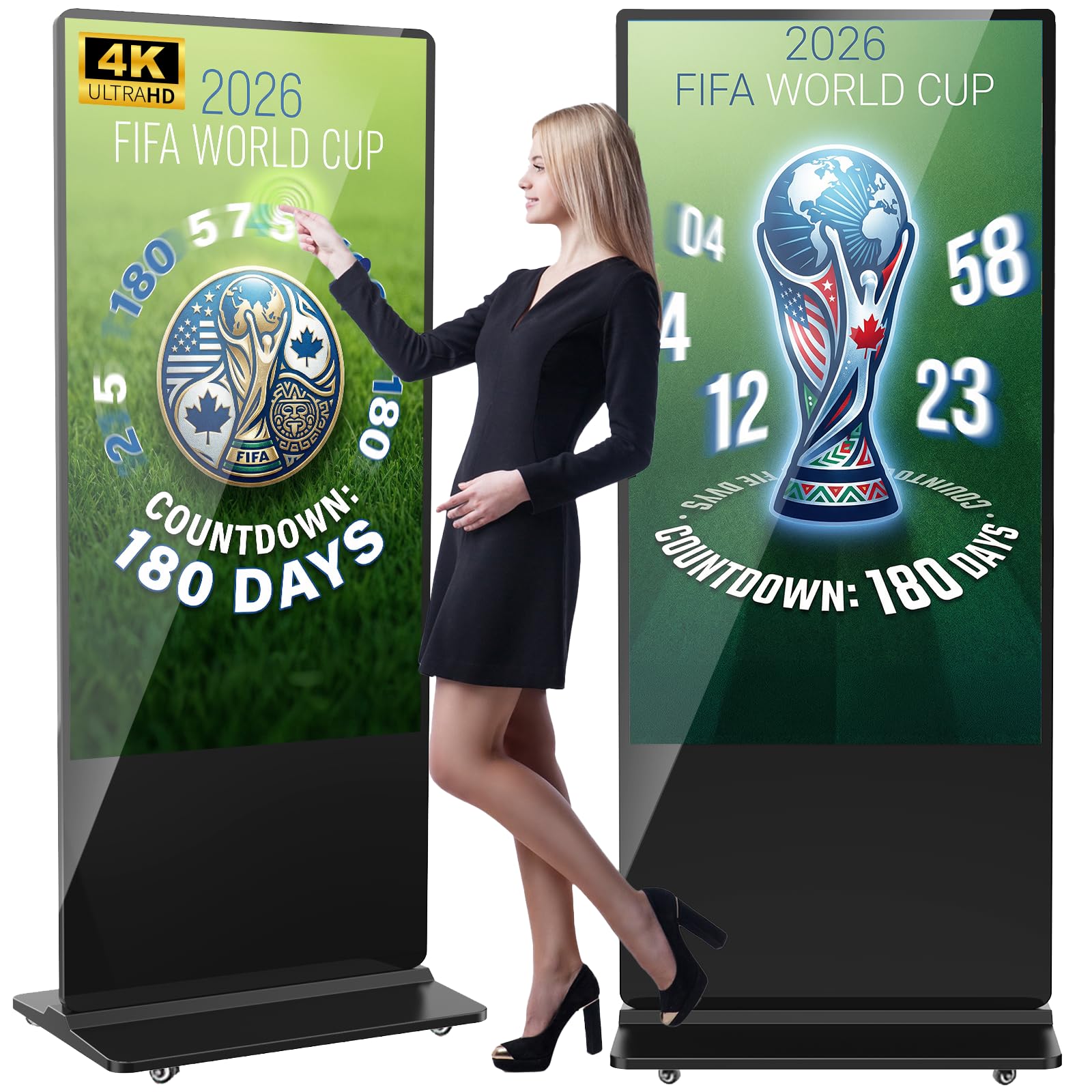 YCKJNB 65 inch Indoor Digital Signage 4K Touchscreen,CMS Software,IPS Floor Stan