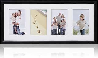 ARPAN CL-1016BK4 MDF 4, Multi Aperture Modern Photo Picture Frame with Mount (Black)