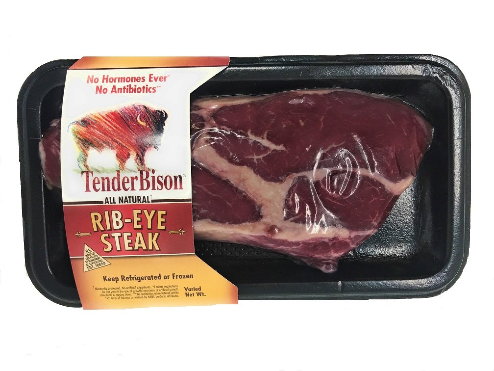 Bison ribeye steak - case of 6 (8-11 oz. each) USDA inspected - TenderBison