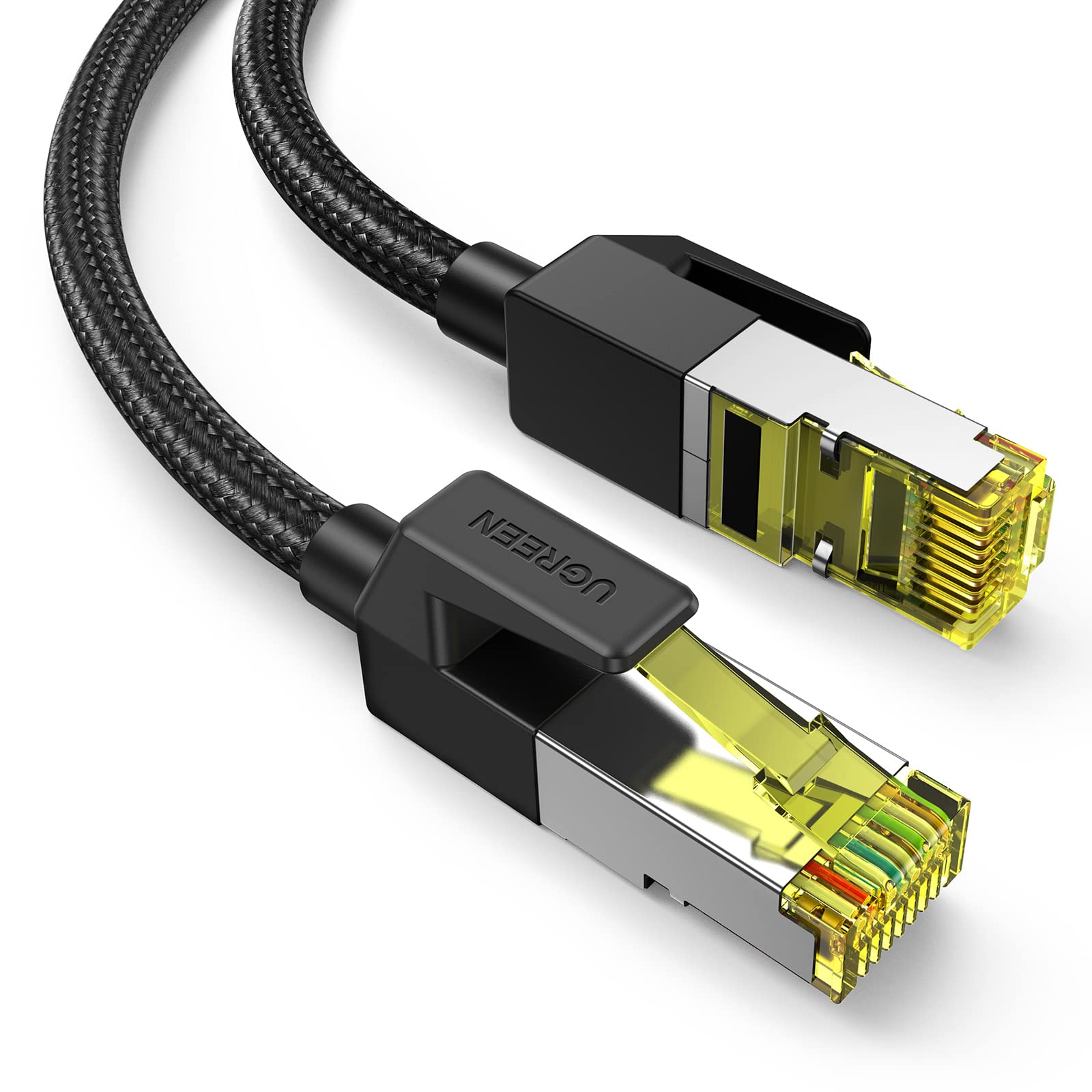 UGREEN LANケーブル CAT7 0.5M メッシュ素材 10Gbps/600MHz 高耐久設計 爪折れ防止