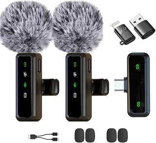 XIXIXIAXIA Wireless Tie Mic for iPhone, iPad, Android, Camera, Computer, Laptop, Mini Microphone with Noise Reduction, Automatic Pairing, for Vlogging, Void Recording, Vlog