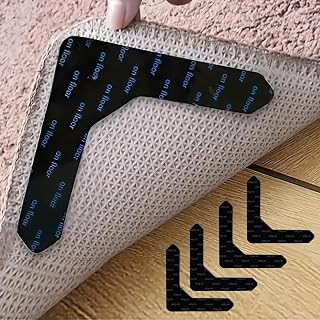 4 Pieces Non-Slip Carpet Stickers, Reusable, Washable for Hardwood Floors and Home Use