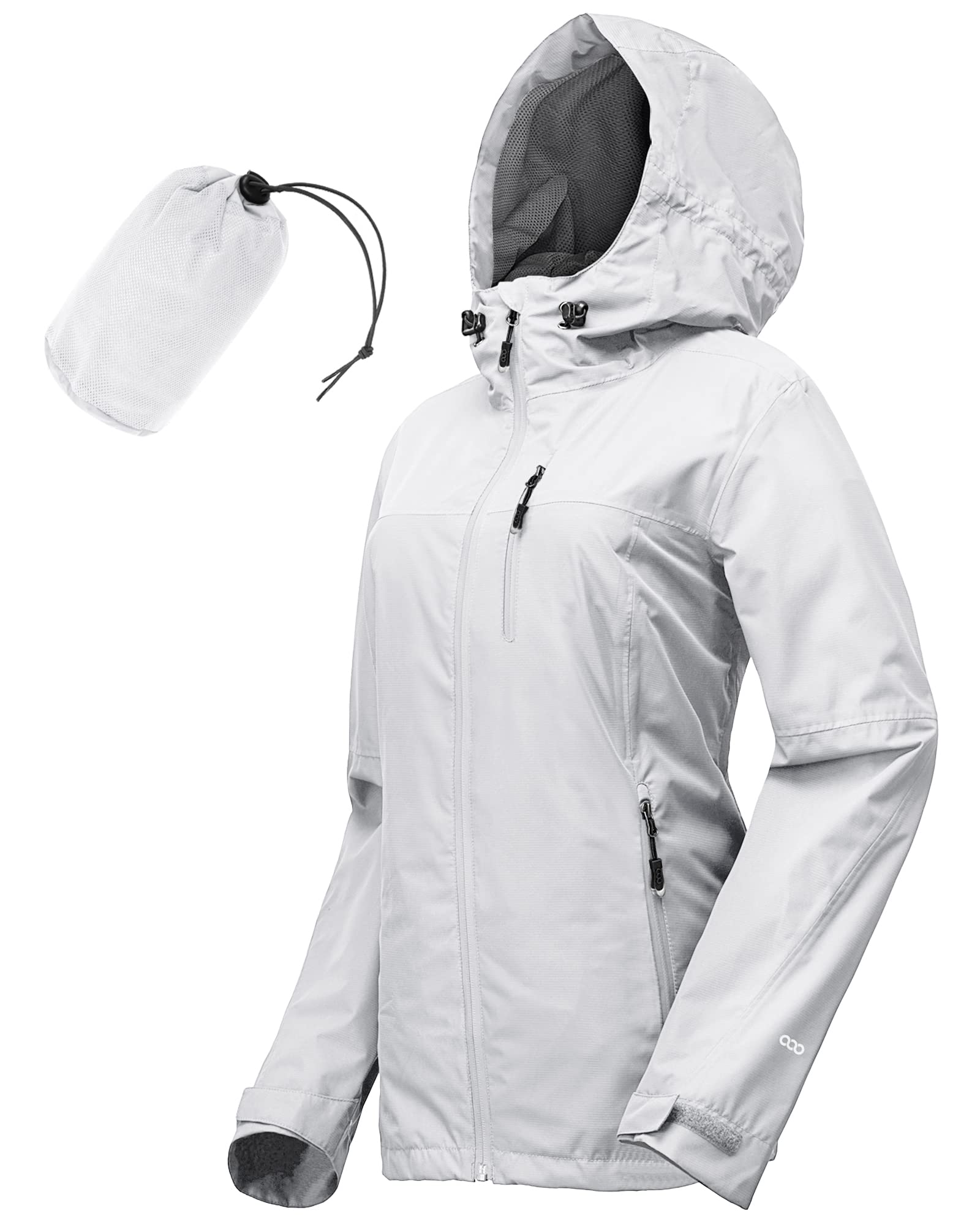 33,000ft Rain Jacket Women Lightweight Hooded Packable Breathable Coat Ideal for
