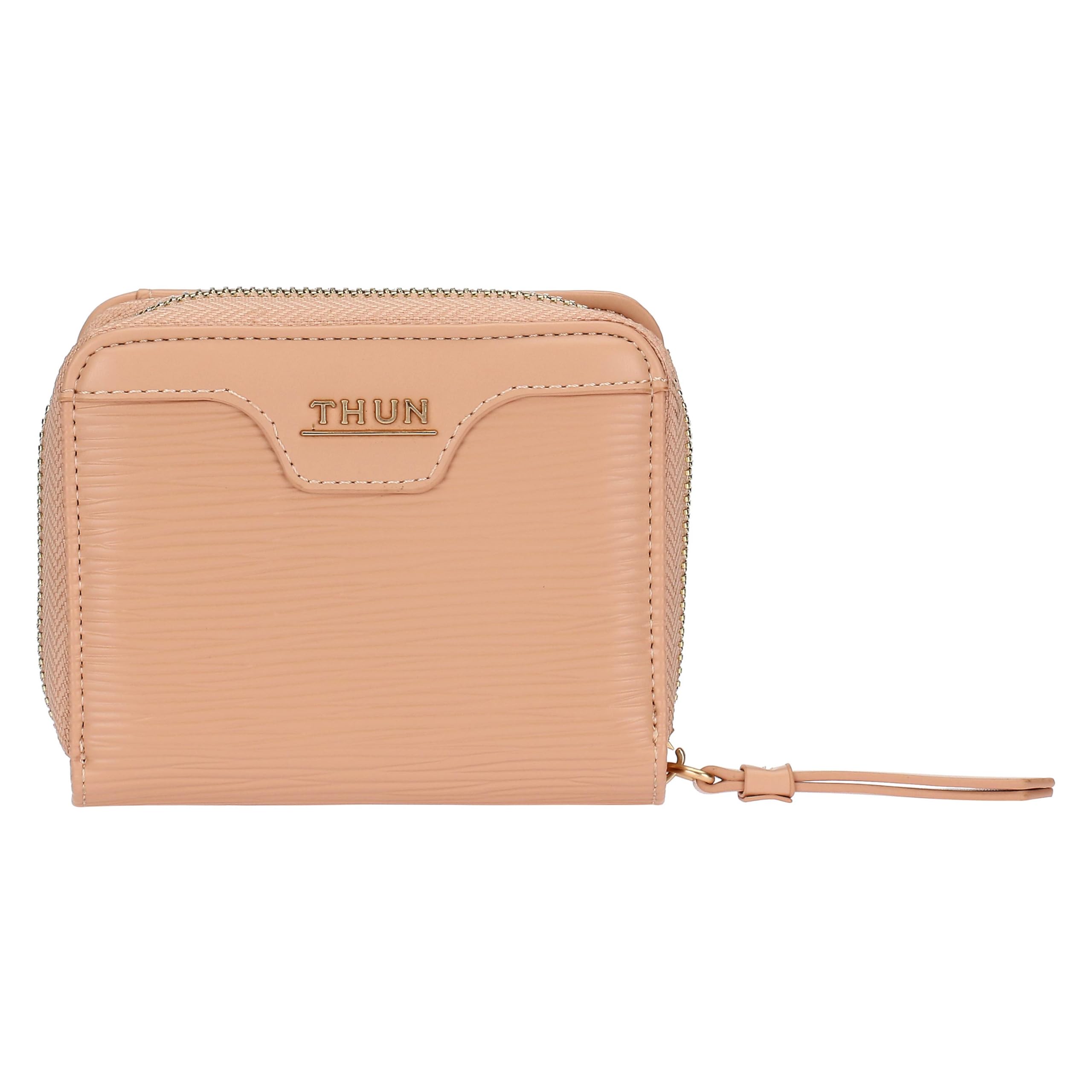 THUN - Small wallet, pink - faux leather - Always with me collection - 11 x 3.5 