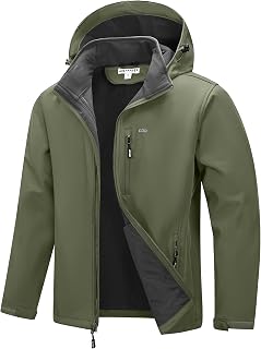 33,000ft Men's Hooded Softshell Jacket Waterproof Fleece Windbreaker Jacket