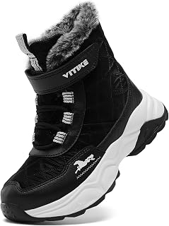 JMFCHI Winter Shoes Boys Snow Boots Girls Warm Lined