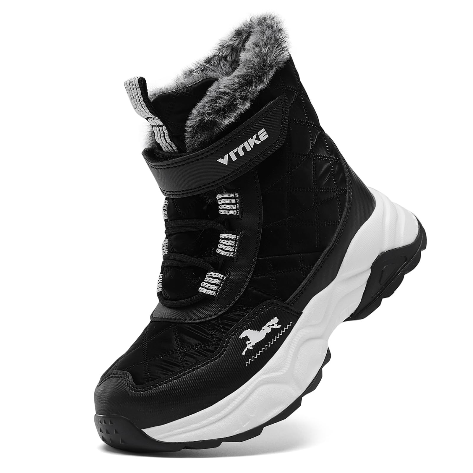 JMFCHI Winter Shoes Boys Snow Boots Girls Warm Lined