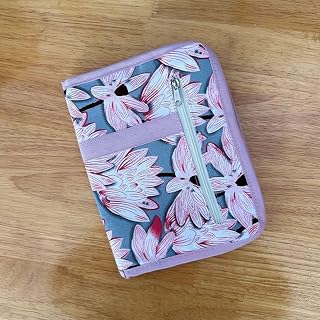 Lotus Yarns Interchangeable Circular Knitting Needles Case, Soft Fabric Zippered Organizer, Portable Storage Holder for Knitting Needle Tips & Accessories (Lotus Blossom Blue)