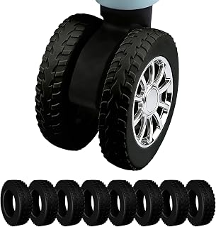 8 Pcs Luggage Wheel Covers for Suitcase Wheels Protective,Black