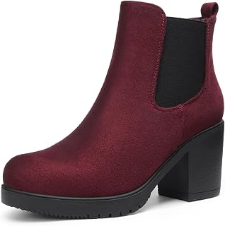 DREAM PAIRS Women's FRE High Heel Chelsea Style Ankle Bootie