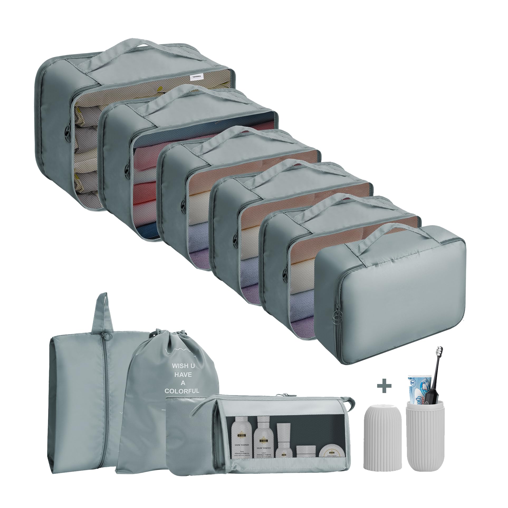 Jsdoin Packing Cubes for Suitcase,11 PCS Travel Luggage Packing Cubes for Backpa