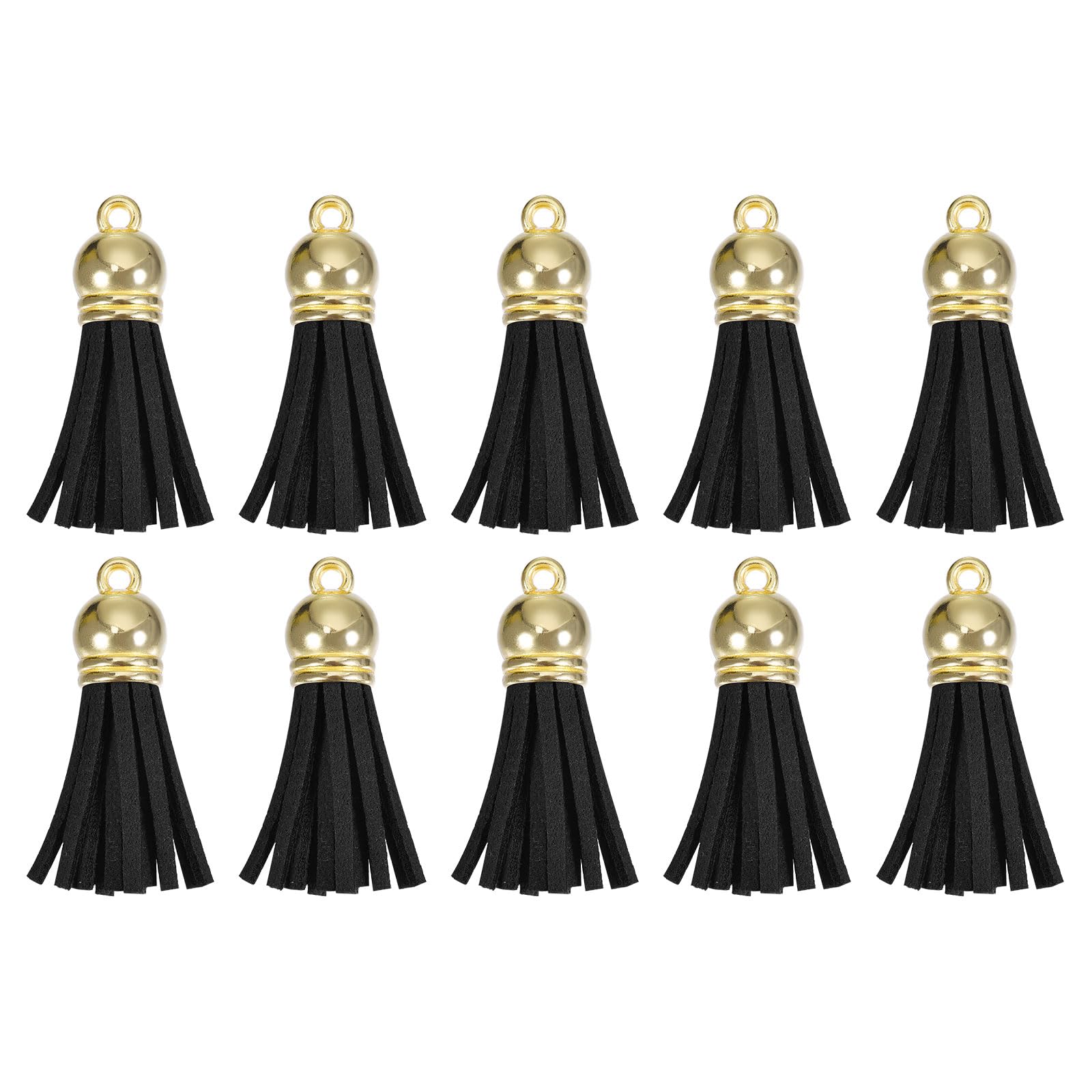 Generic Leather Tassels Keychain Charm with Cap for Pendant Bracelet Jewelry Mak