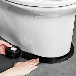 Caulk Tape, 1 Roll Self Adhesive Waterproof Sealant Strip, Flexible Edge Protector for Kitchen Countertop, Bathroom Sink, Shower, Bathtub, Toilet, Floor and Wall Gap Covering (1.5" x 10.5Ft, Black)